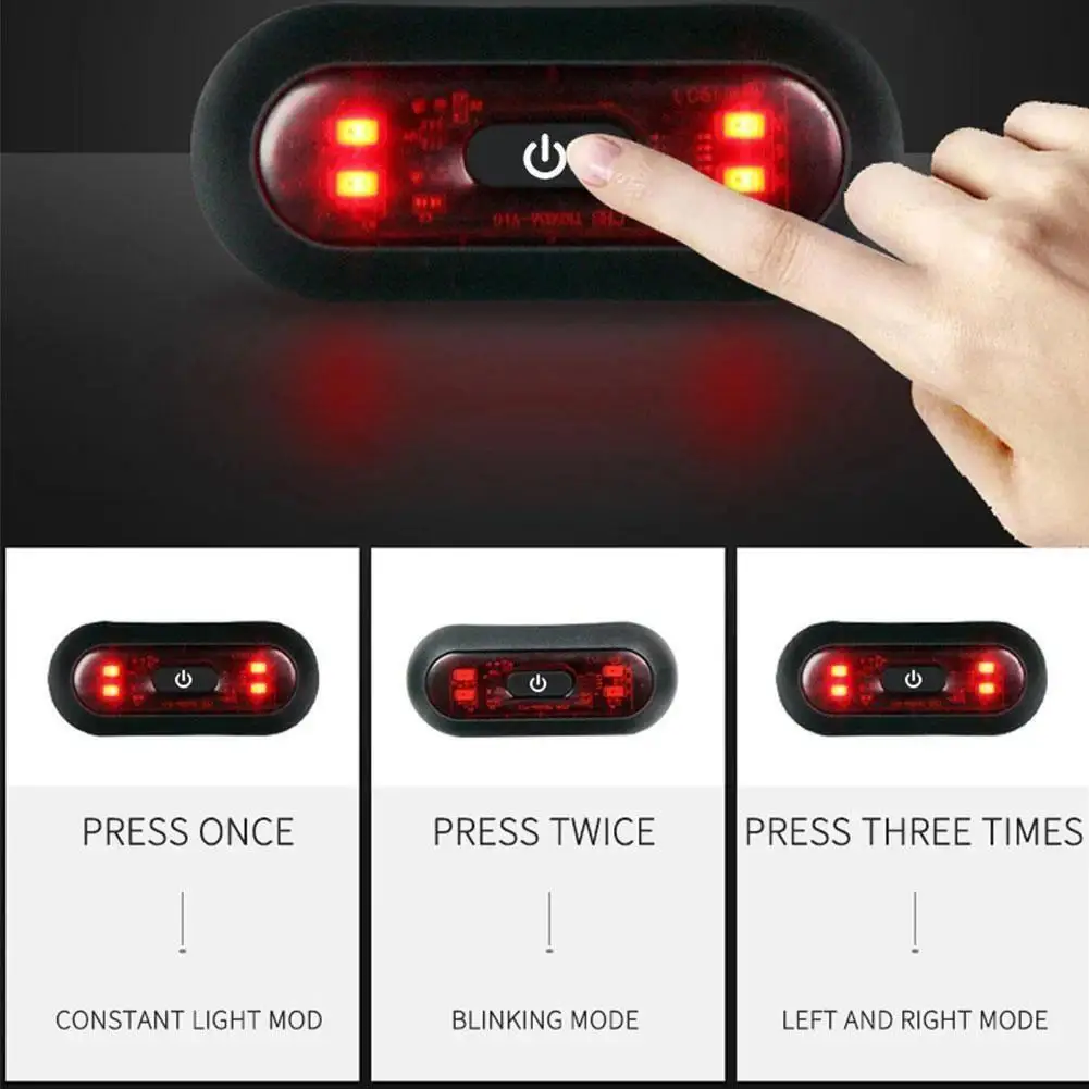 Upgrade 4 Lamp Beads Bicycle Helmet Led Light Rechargeable Safety Taillight Bike Motorcycles Accessories  USB Helmet Light view 2