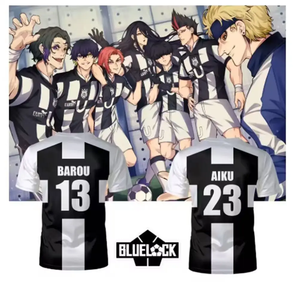 أنيمي الأزرق قفل 3D الطباعة كرة القدم الموحدة # 13 مجموعة بارو التنكرية يوبرز لكرة القدم جيرسي # 23 أزياء أيكو التأثيرية # 2 قميص لورينزو