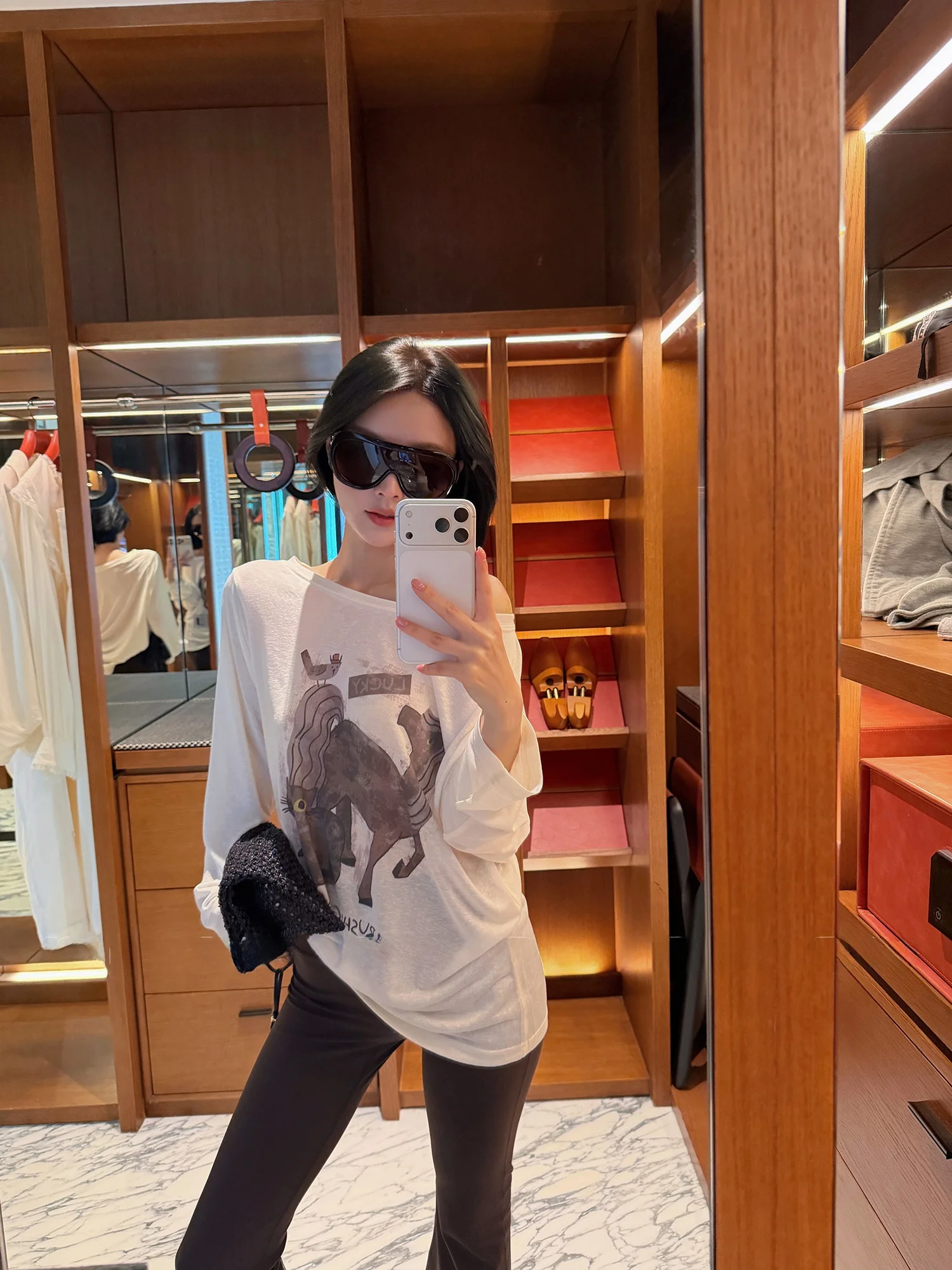 

FORNIYOYO Rylee Slim Fit, футболка с длинными рукавами, вырез на плечах, с животным принтом, повседневный стиль, летний женский топ