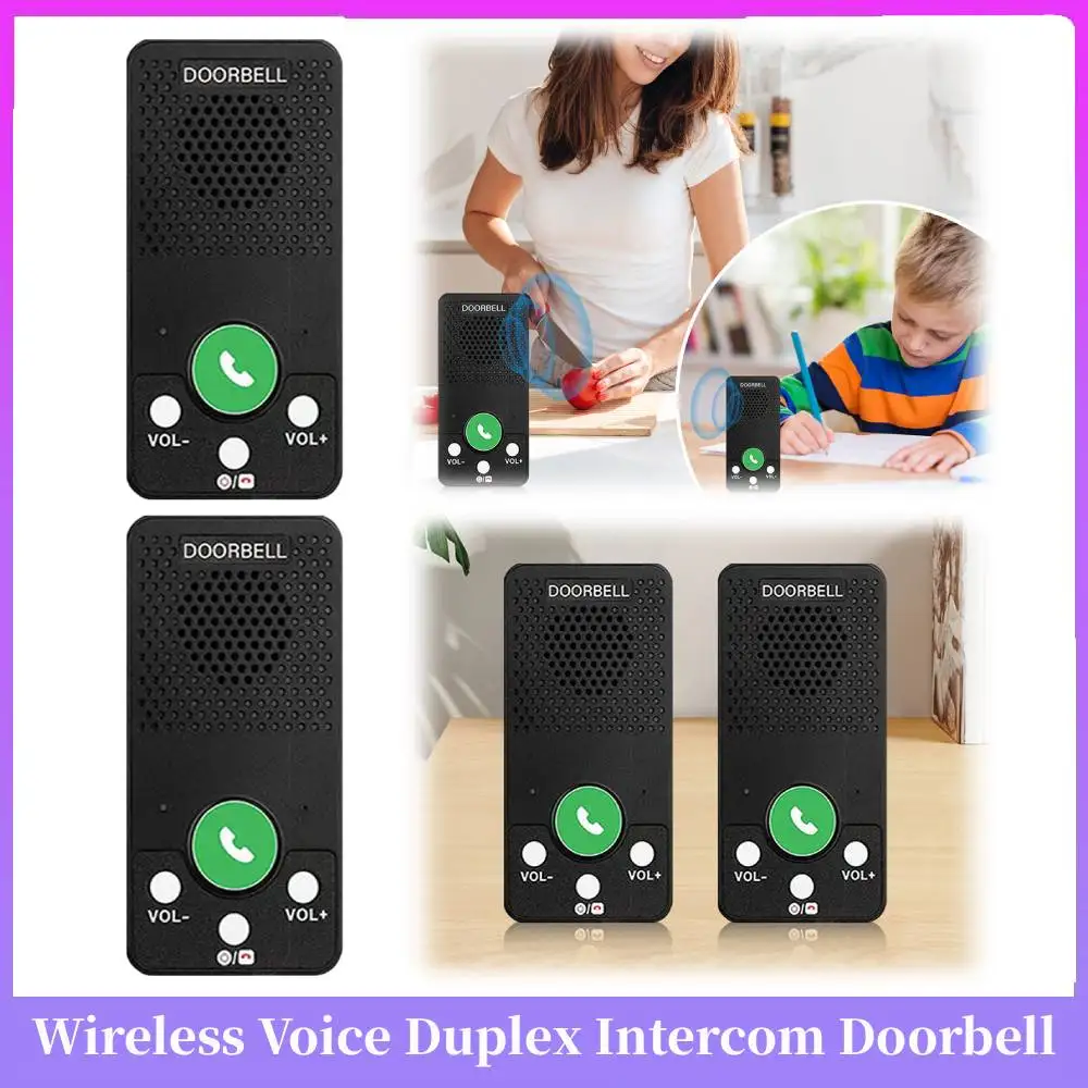 

400m Long Range Wireless Intercom System with 4 Chimes 8 Volume Levels Hands-Free Wireless Intercom System for Home House Office
