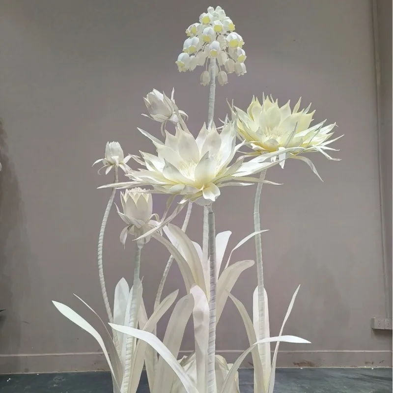 Ceremony area scene Large paper art flower set Internet celebrity clock in wedding decoration props