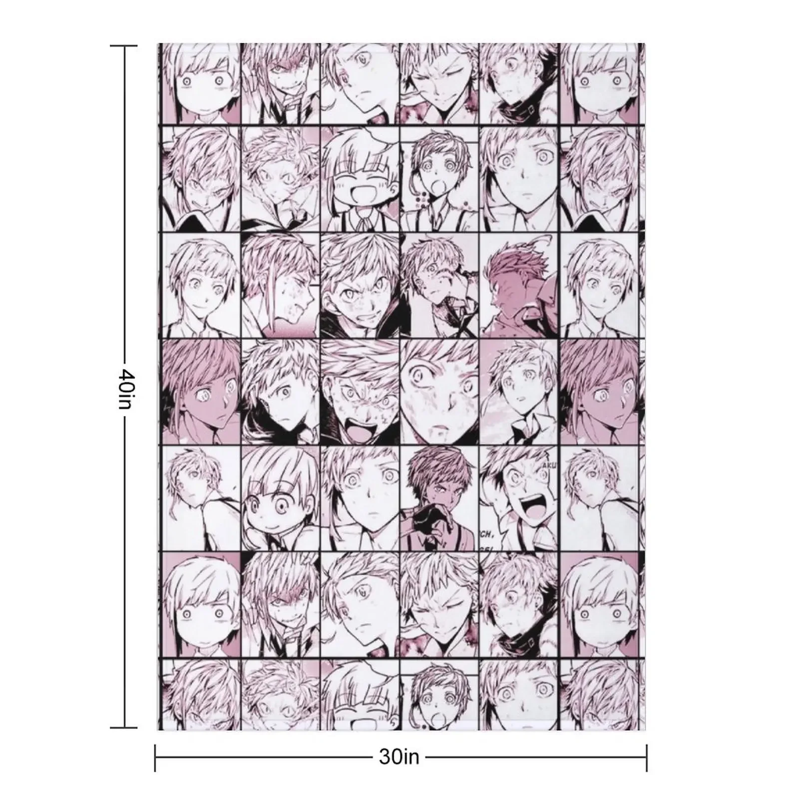 Atsushi BSD - collage color version Throw Blanket Thins Flannel Flannels Warm Blankets