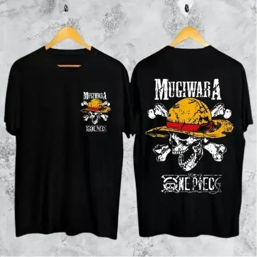 ONE PIECE Anime Peripheral Clothes Short-sleeved Men's and Women's Cartoon T-shirt Y2K Cotton Print Tee Harajuku Streetwear Tops