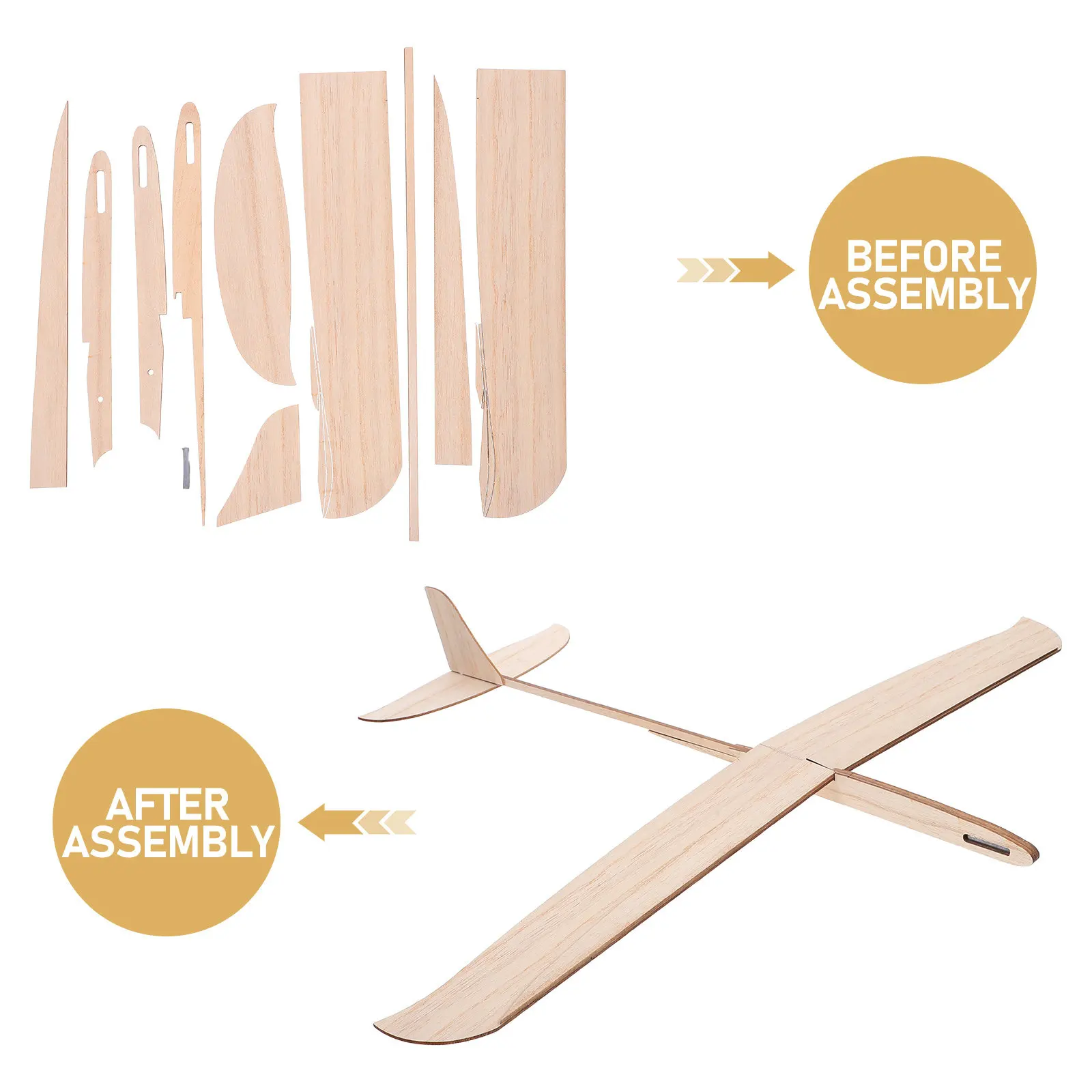 Holz-Gleitflugzeug-Bausatz zum Selbstbemalen DIY-Bastelset Geburtstagsparty-Geschenke Pädagogisches Holzflugzeug Holzspielzeug-Flugzeug