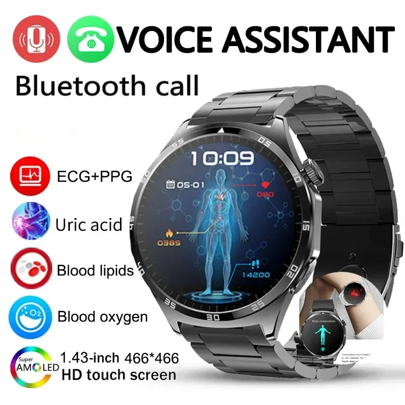 Smart Watch Men Watch AMOLED Screen Bluetooth Calls Accurate ECG+PPG Heart Rate Body Temperature Smartwatch  for Huawei Xiaomi