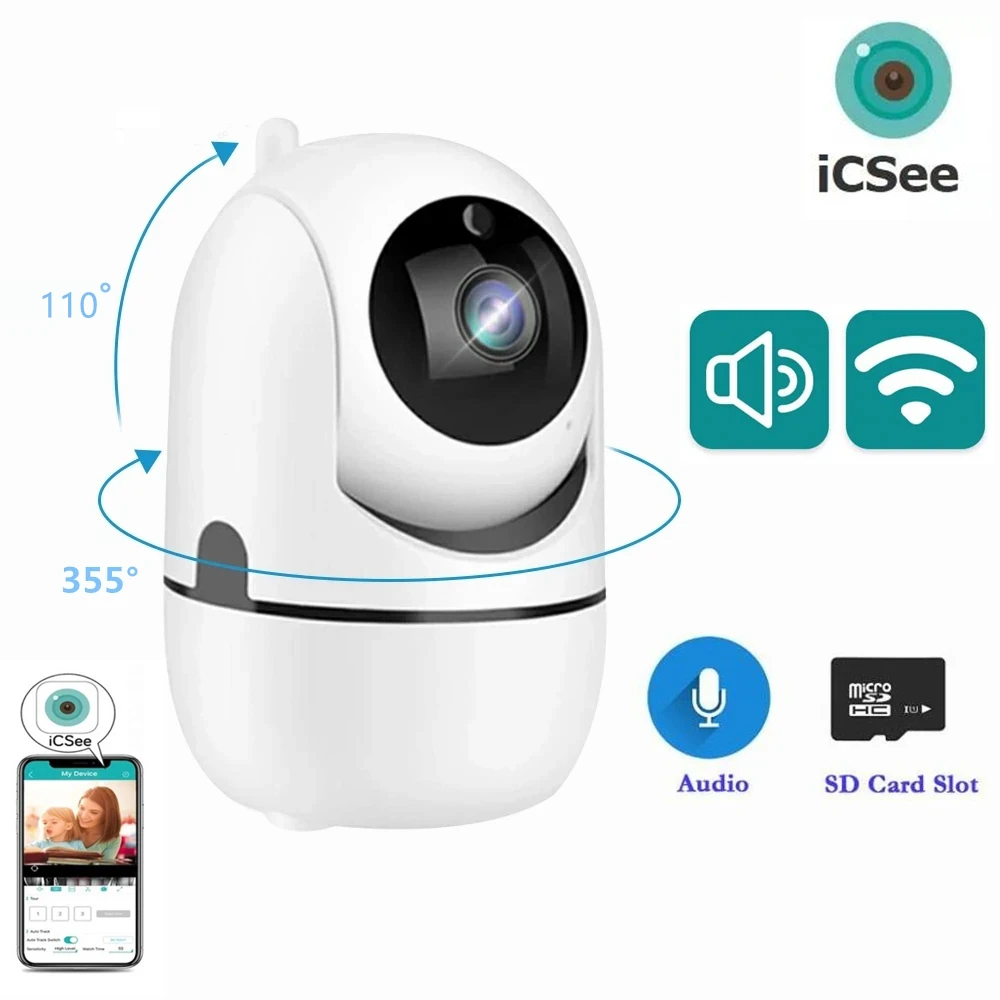 

ICSEE APP 2MP Wi-Fi IP-камера Радионяня Домашняя камера безопасности PTZ Автоматическое отслеживание CCTV Видеонаблюдение для дома Магазин Офис