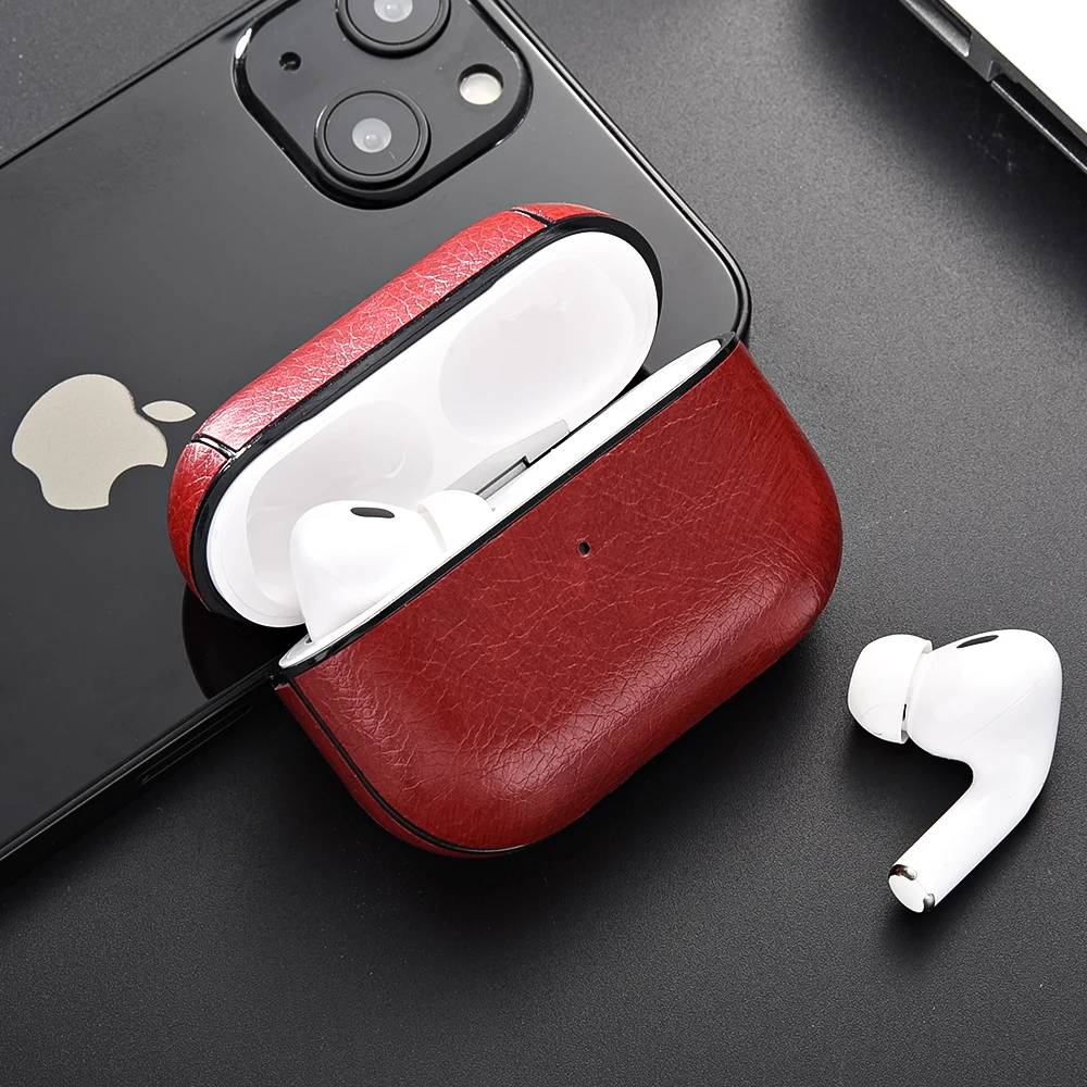 Skórzany pokrowiec do Airpods Pro 2 pokrowiec na słuchawki do Apple Airpods Pro 3 2 Pro 2. Generacji etui z funkcją ładowania pokrowiec ochronny