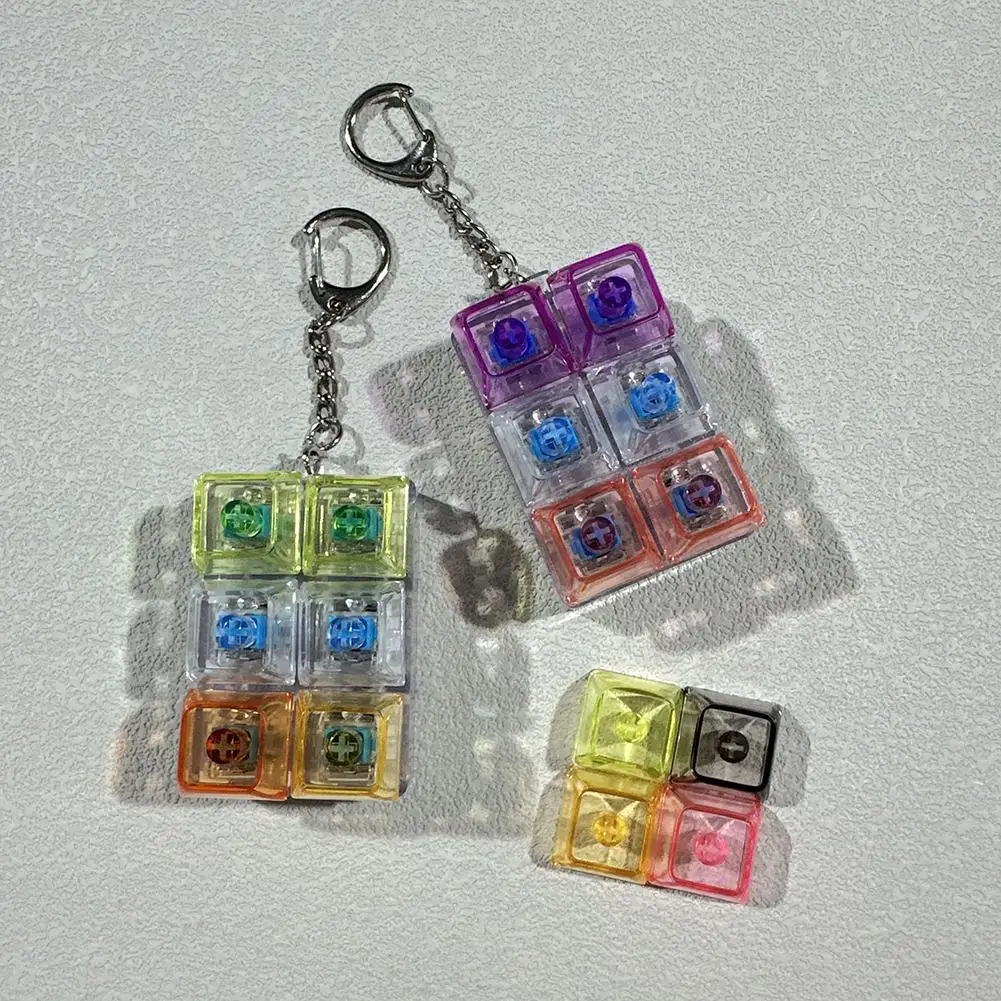 Mechanical Keyboard Clicker Fidget Toy Keycap Switch Tester Anxiety Relief Portable Desk Keychain Gadget