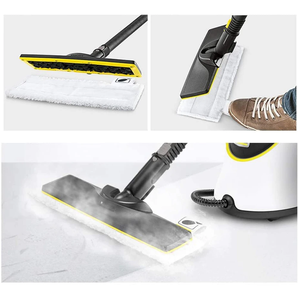 2 Microfibre Floor Cloth+2 Hand Nozzle Cover Cloth + 3 Paint Brushes for Karcher SC1 SC2 SC3 SC4 SC5 Steam Cleaner