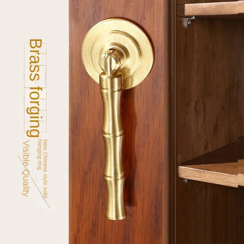 Handles Drawer Cabinet Furniture Kitchen Handles for Cabinet Knob Door Drawer Furniture Kitchen Golden Single Hole Rings Knob