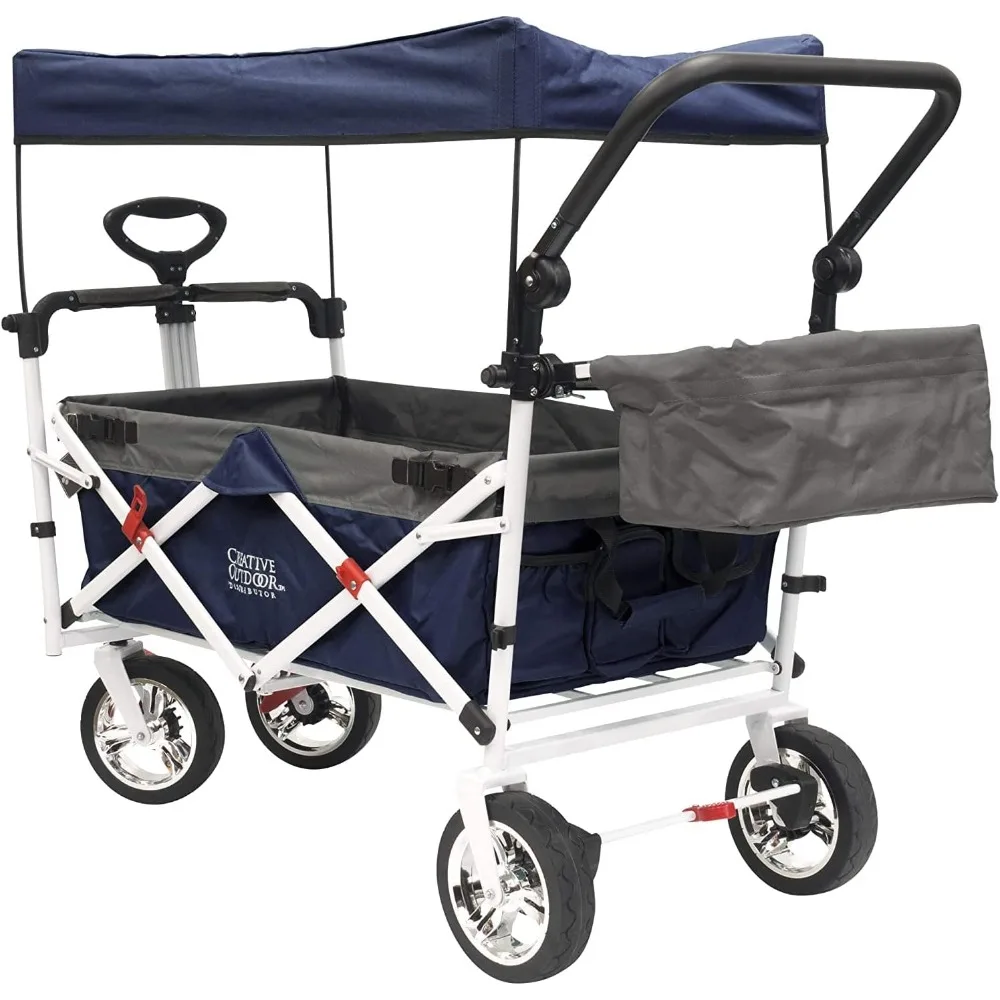 

Foldable Trolley with Removable Canopy, Navy Blue