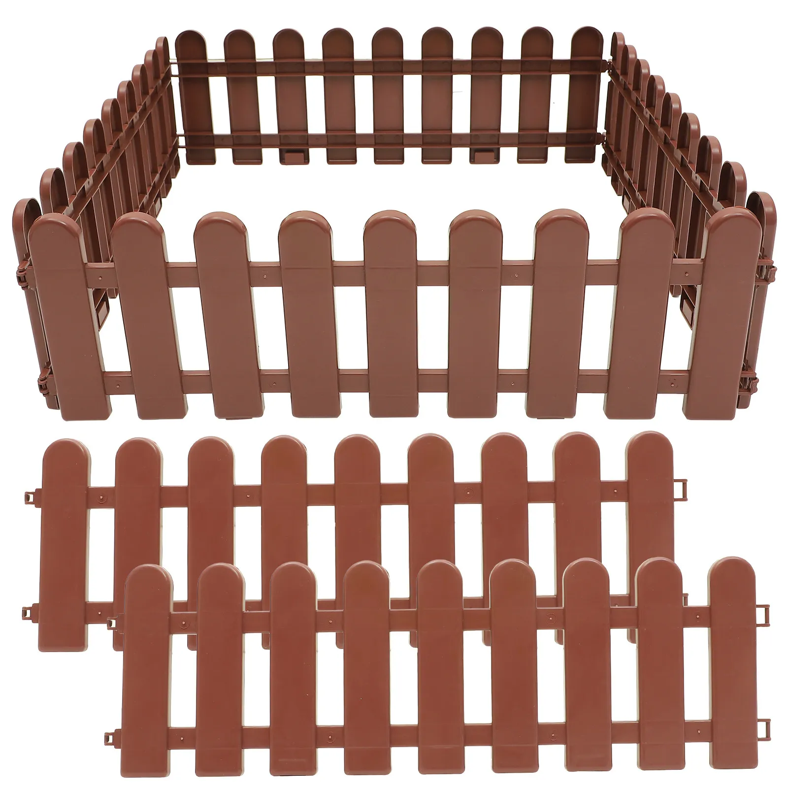 6Pcs White Garden Fence Plastic Decorative Lawn Edging Border Outdoor Yard Divider Small Plastic Plant Barrier Border