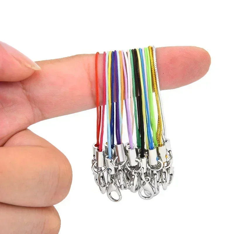 50-100Pcs Lanyard Lariat Strap Cords Lobster Clasp Rope Keychain Hooks Mobile Set Charms Keyring Pendant Key Ring Accessories