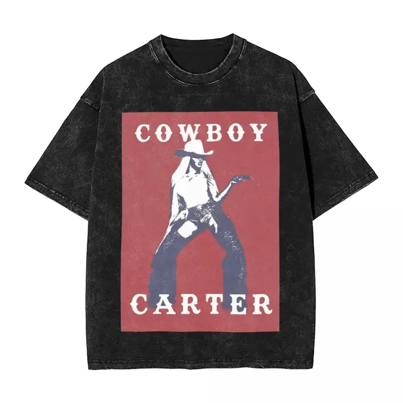 Cowboy Carter Beyonce Washed T Shirt Streetwear Hip Hop Retro T-Shirt Tees for Men Women Short Sleeve Oversize Graphic Printed