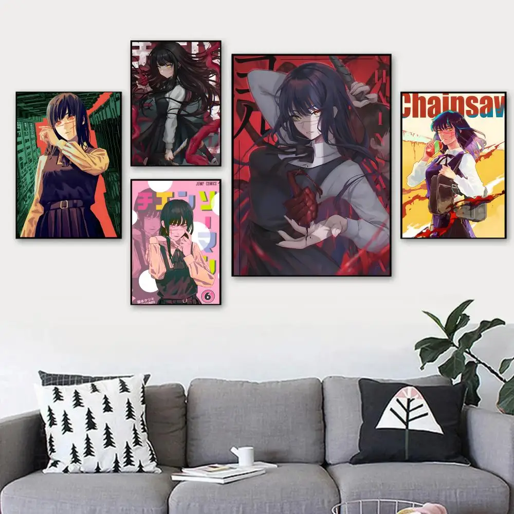 Asa Mitaka C-منشار رجل أنيمي اللوحة الخط طباعة تجعد الحرة جدارية الفن صور لغرفة المعيشة ديكور جدران المنزل قماش #3