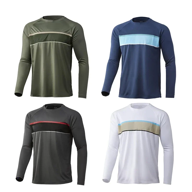 Men's Shirt Quick Dry Long Sleeve Gym Running Moisture Wicking Round Neck T-Shirt Training Exercise Gym Man Clothing Sport Tops