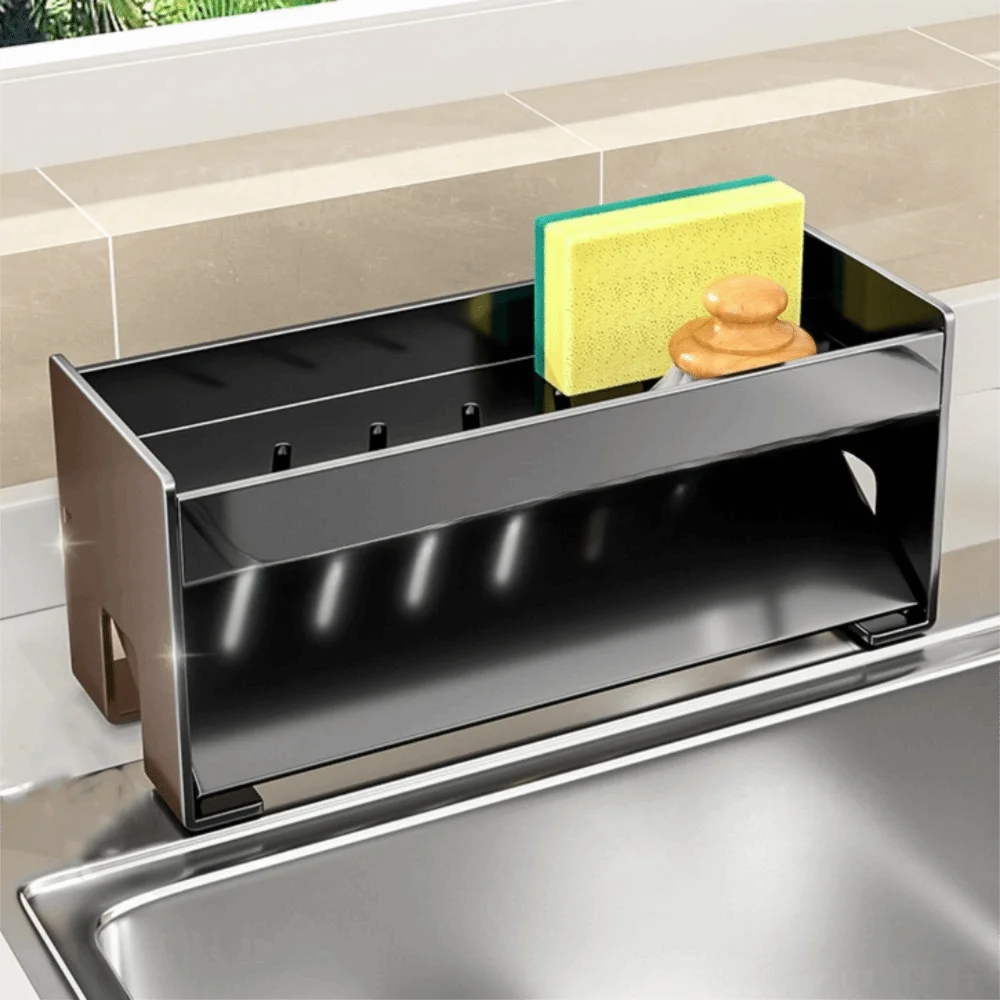 

Rustproof Sink Drain Rack Ventilated Large Capacity Sink Storage Organizer Carbon Steel Strong Load-bearing Kitchen Storage Rack