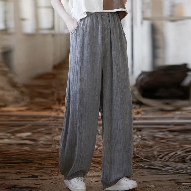 

Tencel hemp tie-dyed pants are elegant, cool and versatile, home travel meditation women's bloomers, trousers are fashionable an