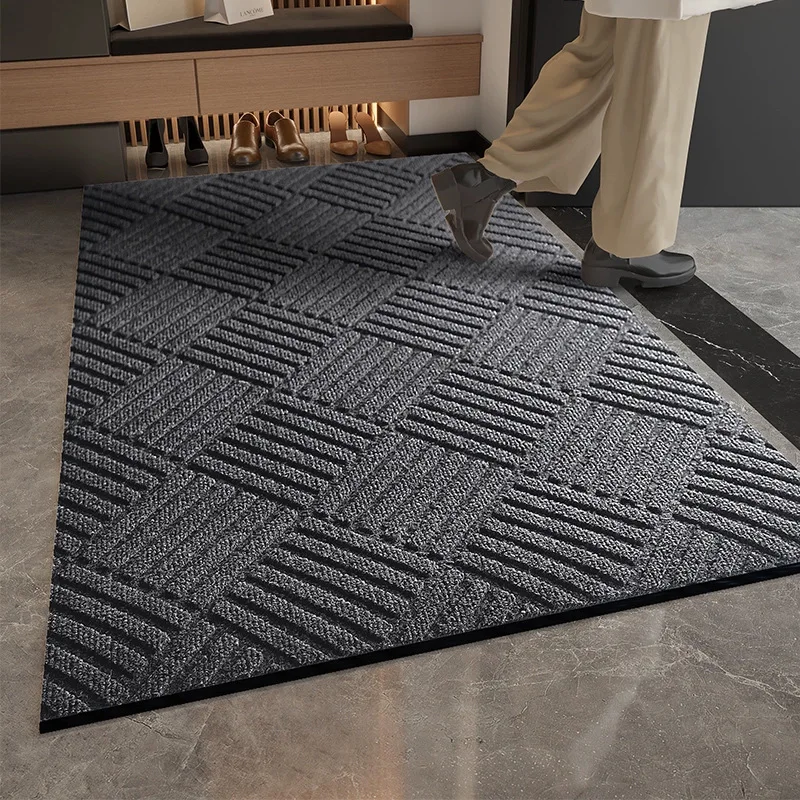 Geometrische Diamant-Fußmatte aus Polyesterfaser, Eingangsteppich, rutschfester Flurteppich, staubdichte Bodenmatte, zuschneidbare, spleißbare Heimteppiche