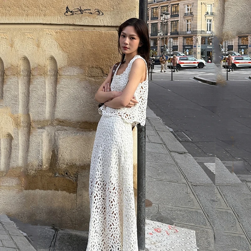 

Юбка MaSande с цветочным узором, длинная, женская, для офиса, со средней талией, А-силуэт, с декоративной вышивкой, китайский бренд