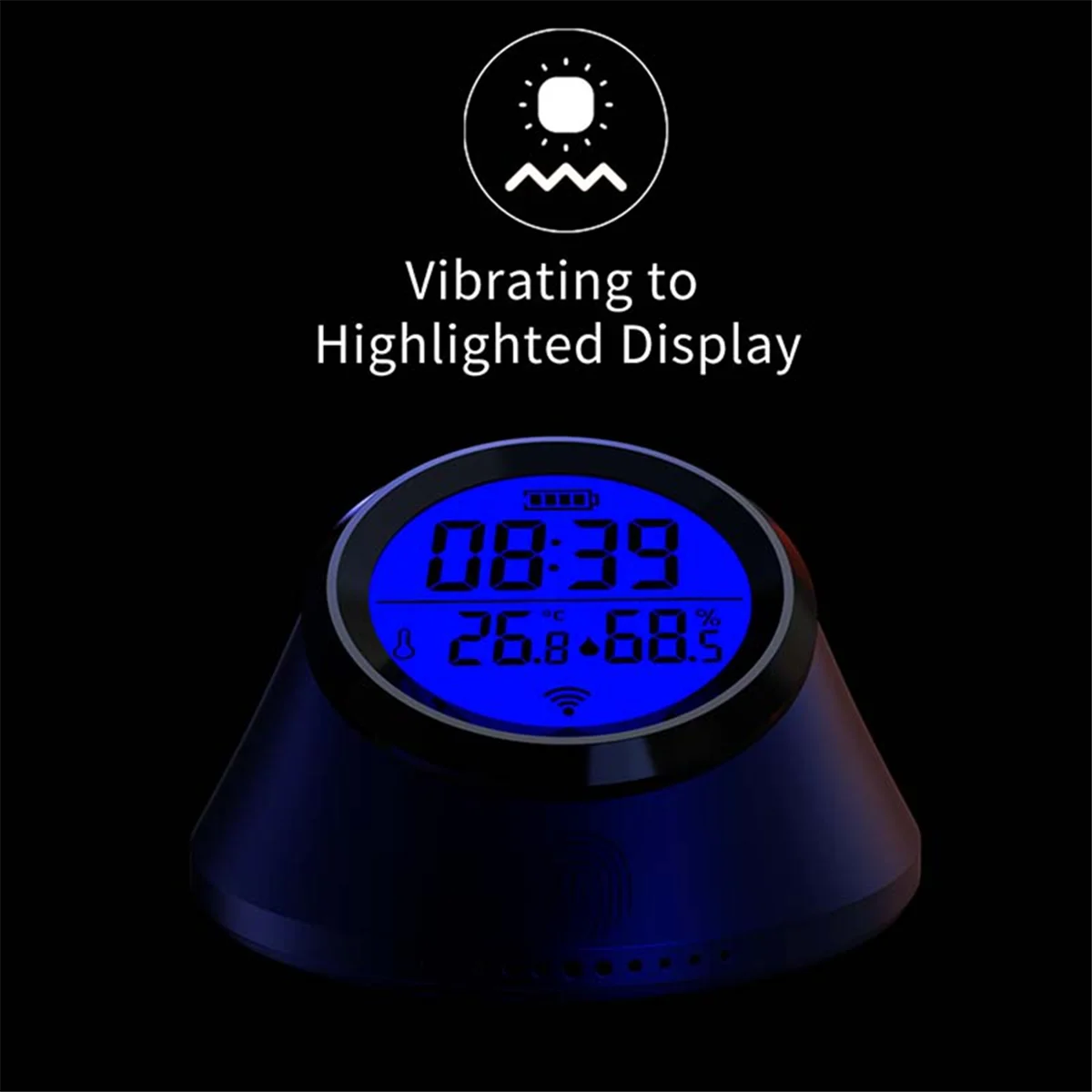 Tuya Zigbee Smart Temperature Humidity Sensor Clock Indoor Thermometer with LCD Display for Google Home Smart Life-B