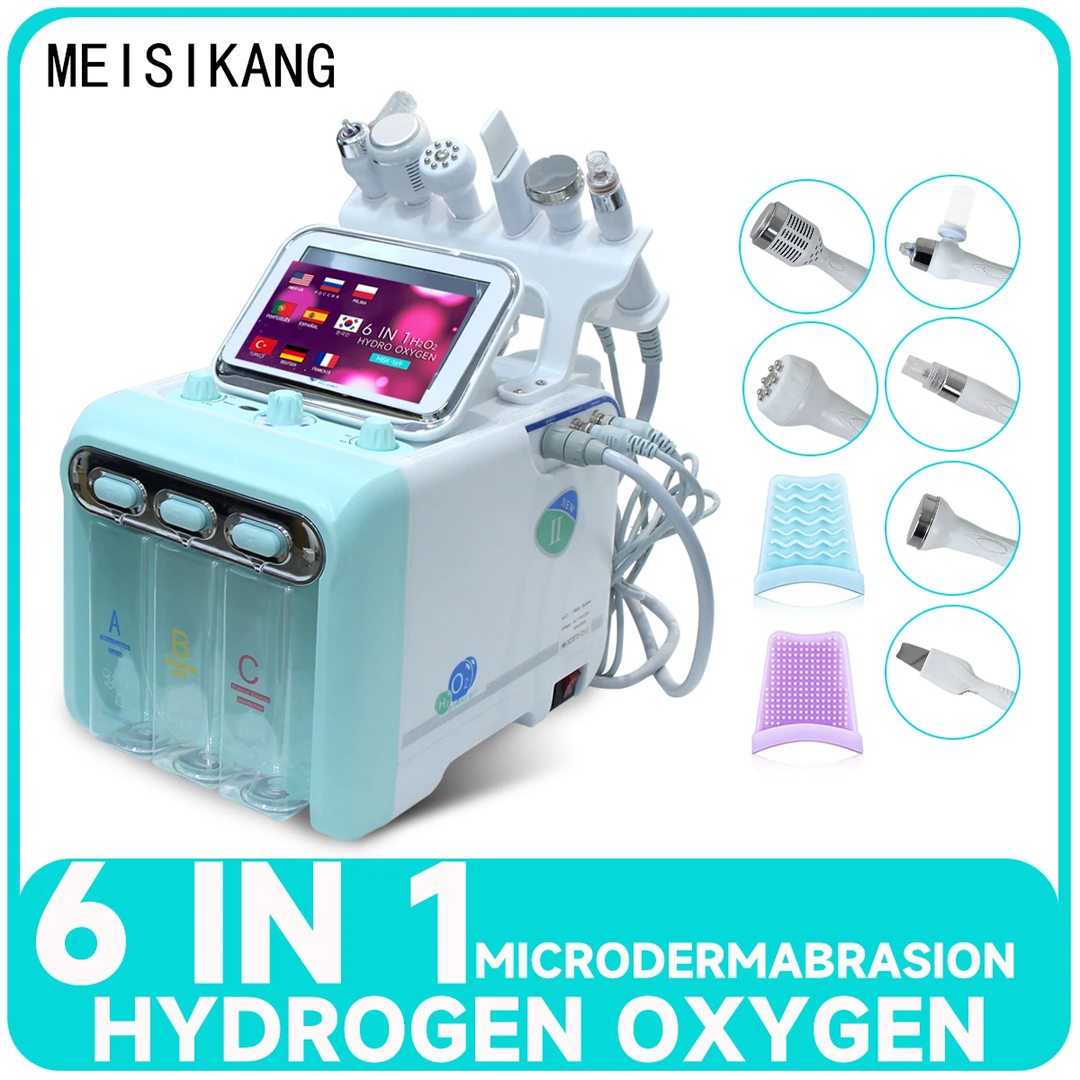 MEISIKANG Facial Cleansing Microdermabrasion Beauty Machine 6 IN 1 Water Oxygen Skin Care Salon Aqua Peeling Devices