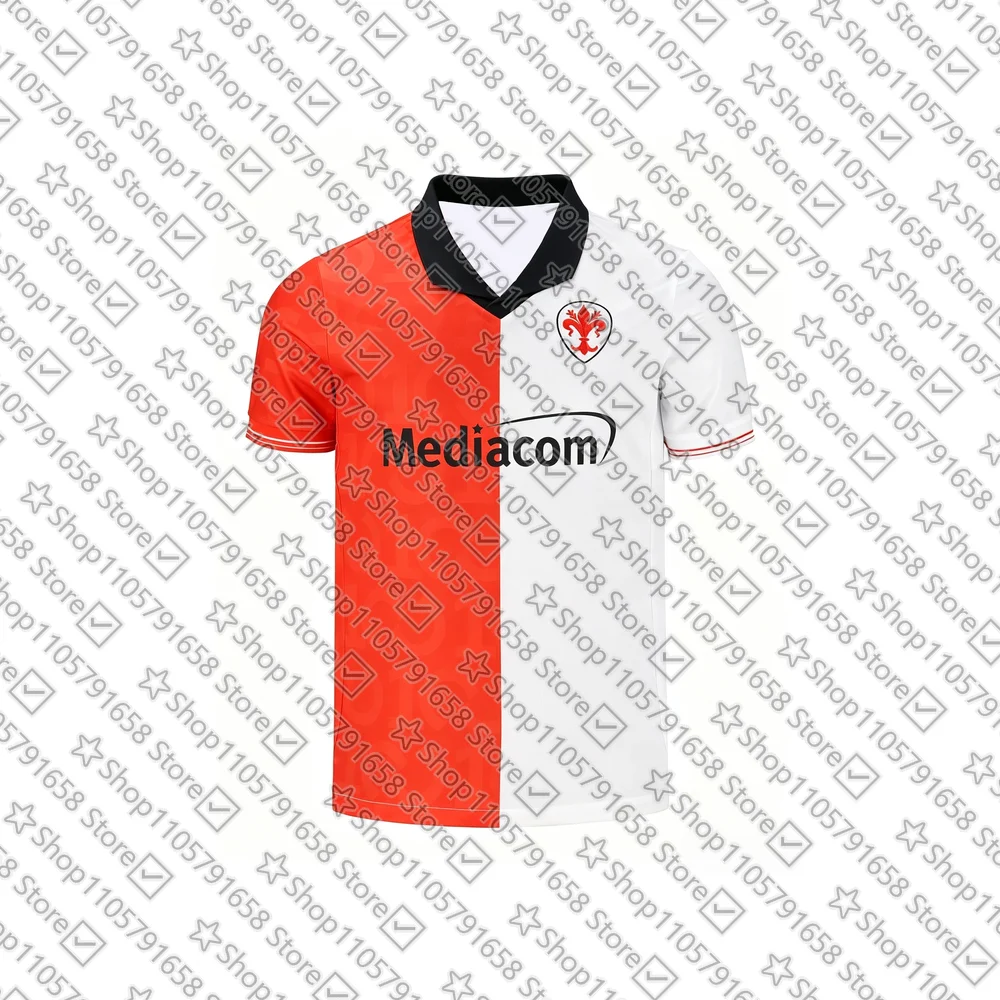 26-27 Match Fan Gift Summer Sports Men's T-Shirt Fiorentina Centenary Away Football Jersey Breathable Unisex Tee Family Clothing