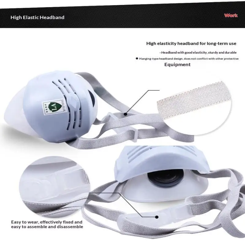 Replaceable Industrial Dust Masks Paint Polished Antifouling Masks Construction Safety Rubber Dust Masks