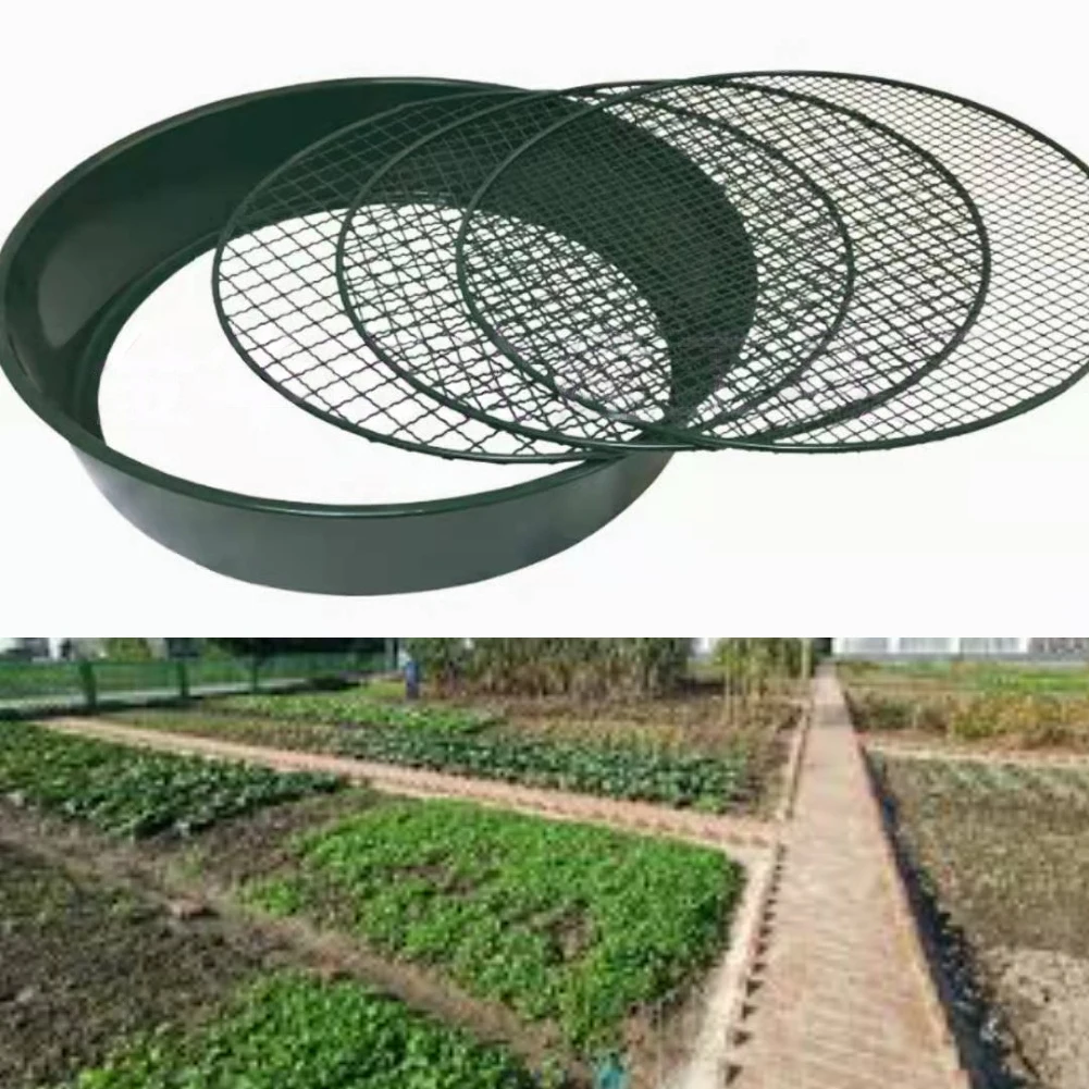 Replaceable Screen Sediment Screen Three Aperture Metal Screen Agricultural Tool Garden Plants Care Tool Sets 3/6/9/12mm Mesh