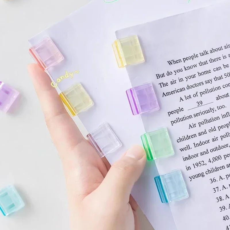 10pcs Mini Colorful Paperclips Staples Kawaii Push Binder Clips Notebook Bookmarks File Documents Index Page Clamp Organizer