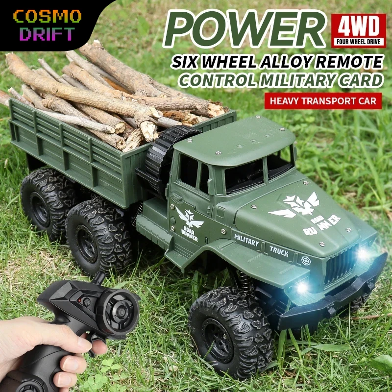 

Радиоуправляемый военный грузовик на 6 колесах из сплава, 2,4 ГГц, высокоскоростной, полноприводный, для бездорожья, с LED-подсветкой, модель-игрушка для мальчиков