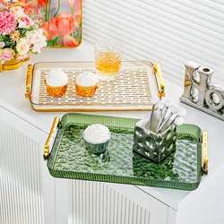 Serving Tray with Handle Eating Tray for Bar Kitchen Dining Room Versatile Stylish Easy to Clear Storage Tray Rectangular