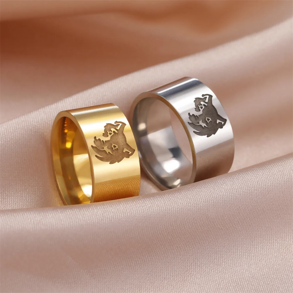 EUEAVAN Ancient Tribal Fenrir Wolf Ring for Women Men Stainless Steel Celtic Knot Norse Animal Rings Scandinavian Amulet Jewelry