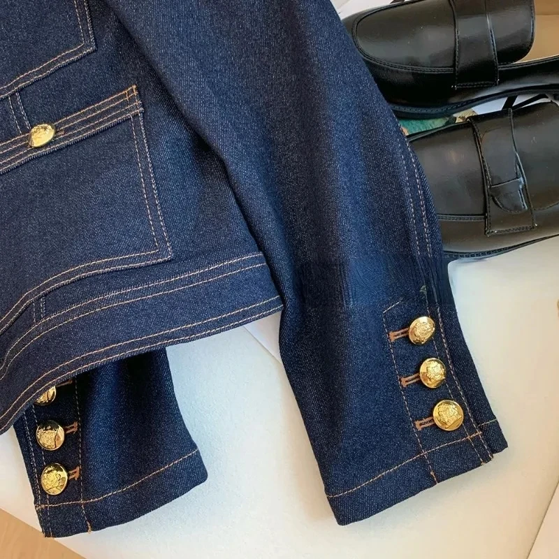 2024 giacche di Jeans per donna bottoni primaverili Vintage Chaquetas moda coreana Blue Chic Ropa De Mujer Jeans Bomber Outwear Top