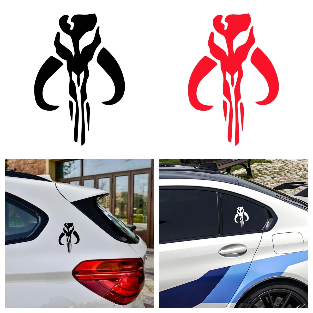 

Fashion Mandalorian Skull Boba Fett Car Sticker for Bicycle Motorcycle Laptop Helmet Trunk Wall Vinyl Decals Decoration
