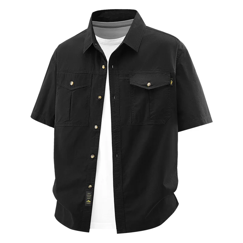 2026 Men's Summer New Short sleeved Shirt, Multi pocket workwear casual shirt