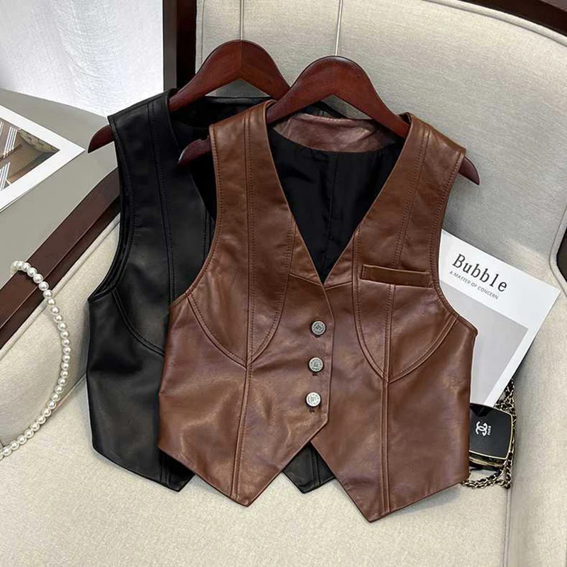 

Женский жилет с высокой талией Faion 2023, весна-осень, облегающий дизайн, длина с одной пуговицей, Jaet