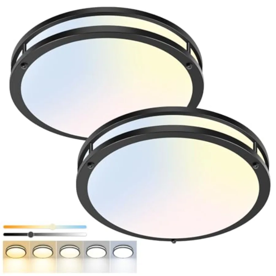 

Потолочный светильник скрытого монтажа 13 дюймов, 2 шт., диммируемый, с регулировкой цветовой температуры (5CCT), 24 Вт, 3000K, 3500K, 4000K, 5000K, 6500K, регулируемый Ce