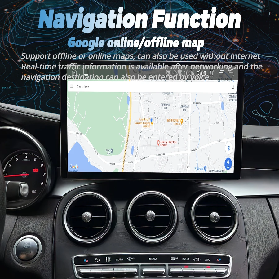 Reproductor automático Carplay Android 14 de 13,3 pulgadas para Mercedes Benz Clase C Clase V W446 W447 X253 W205 2015-2018 Autoradio GPS estéreo HU