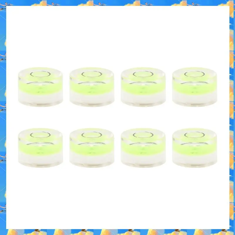 FTS 8Pcs Mini Circular Bubble Spirit Level Bullseye Levels Inclinometers For Leveling Telescope, Tripod,10X6mm, Non-Adhesive