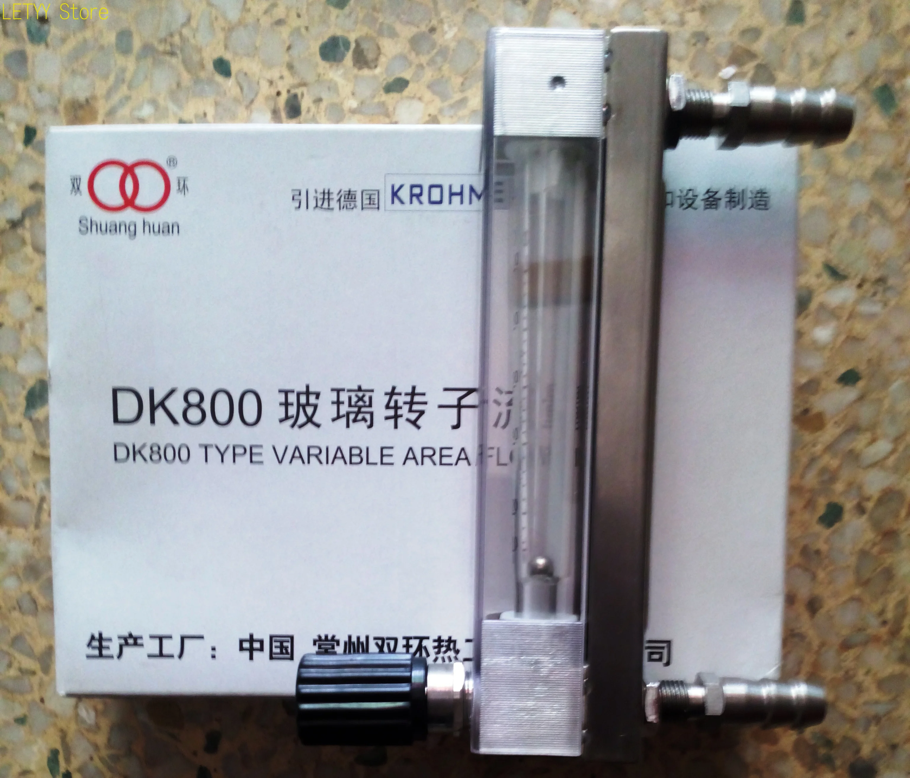 DK800-6F Glass Tube Float Flowmeter Double Ring Flowmeter Anti-corrosion Glass Rotameter