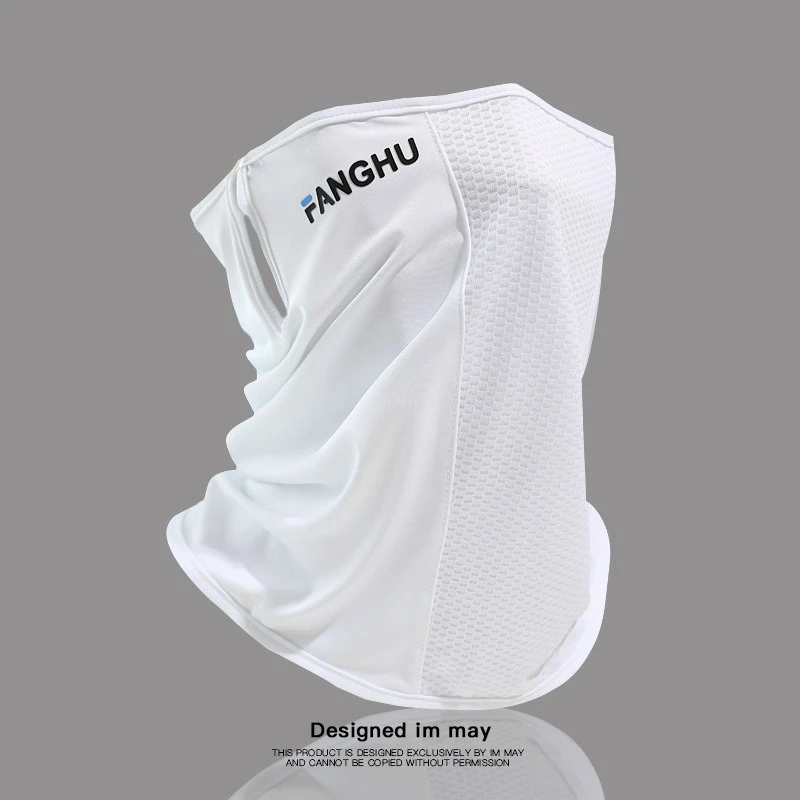 Summer Hanging Ear Ice Silk Face Mask Thin Breathable Uv Protection Outdoor Sun Face Cover Lightweight Soft Wind Dust Resistant