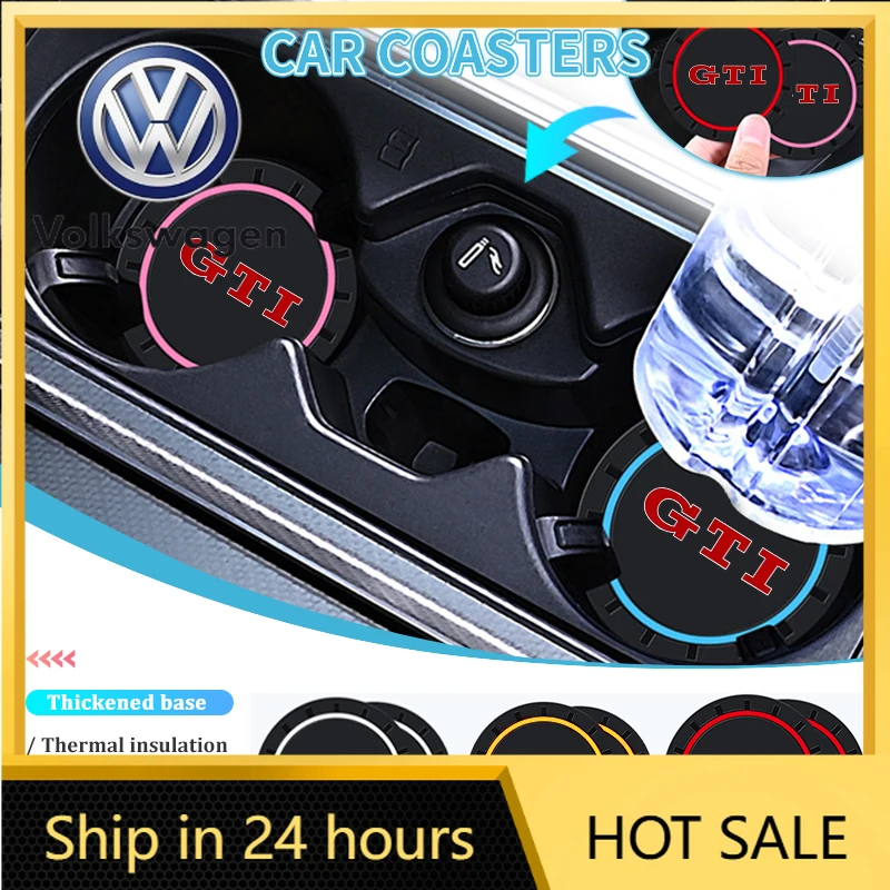 

Горячая новинка 2026: Набор из 2 силиконовых подставок для автомобильных подстаканников, нескользящие коврики для напитков для Volkswagen VW GTI Tiguan Passat B5 B6 B7 CC Jetta MK