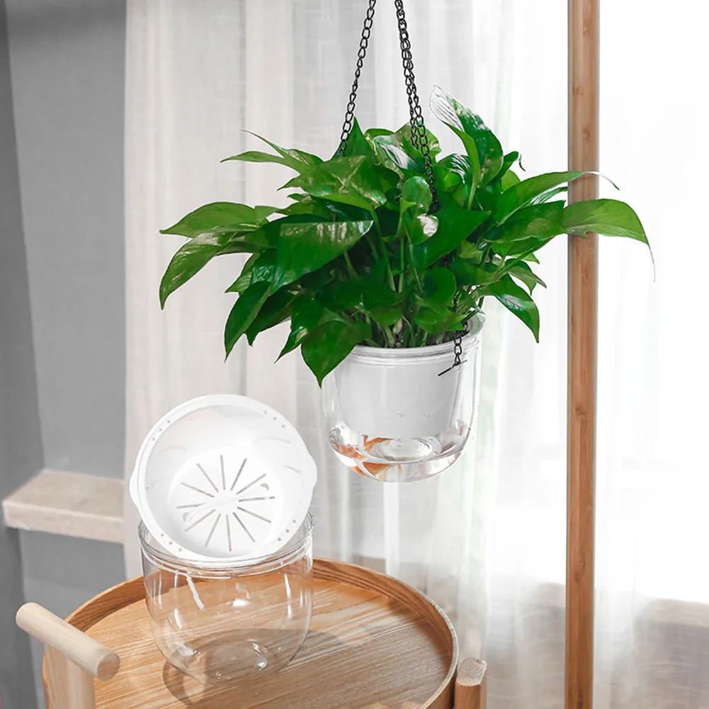 Hanging Hydroponic Flowerpot Self Absorbing Water Soil Culture Plant Vase Thickened Plastic Flower Pot Plant Basin