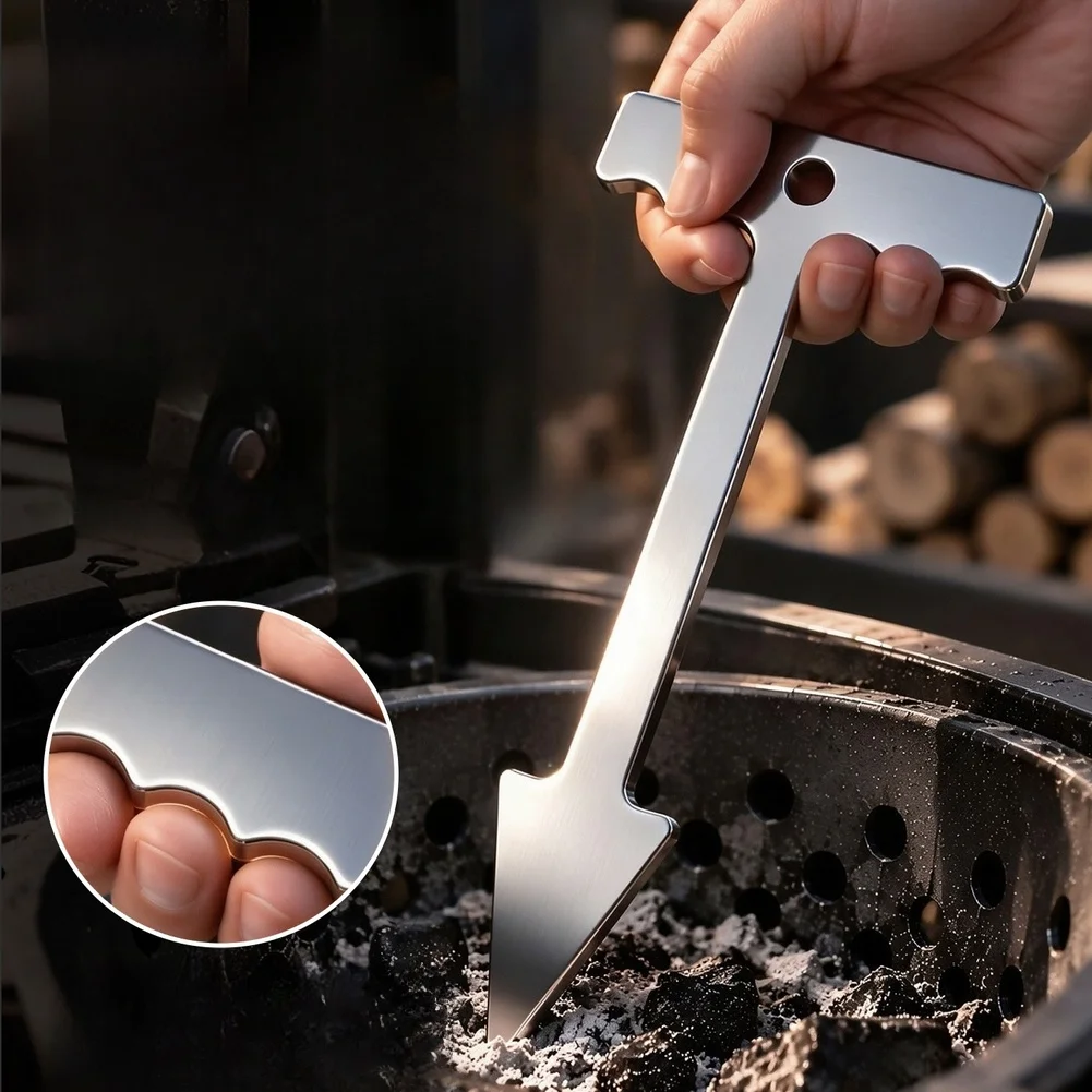 15PCS Metal BBQ Grill Ash Cleaner Tool T-Shaped Hole Punch Scraper For Barbecue Grate Maintenance And Clogged Hole Clearing