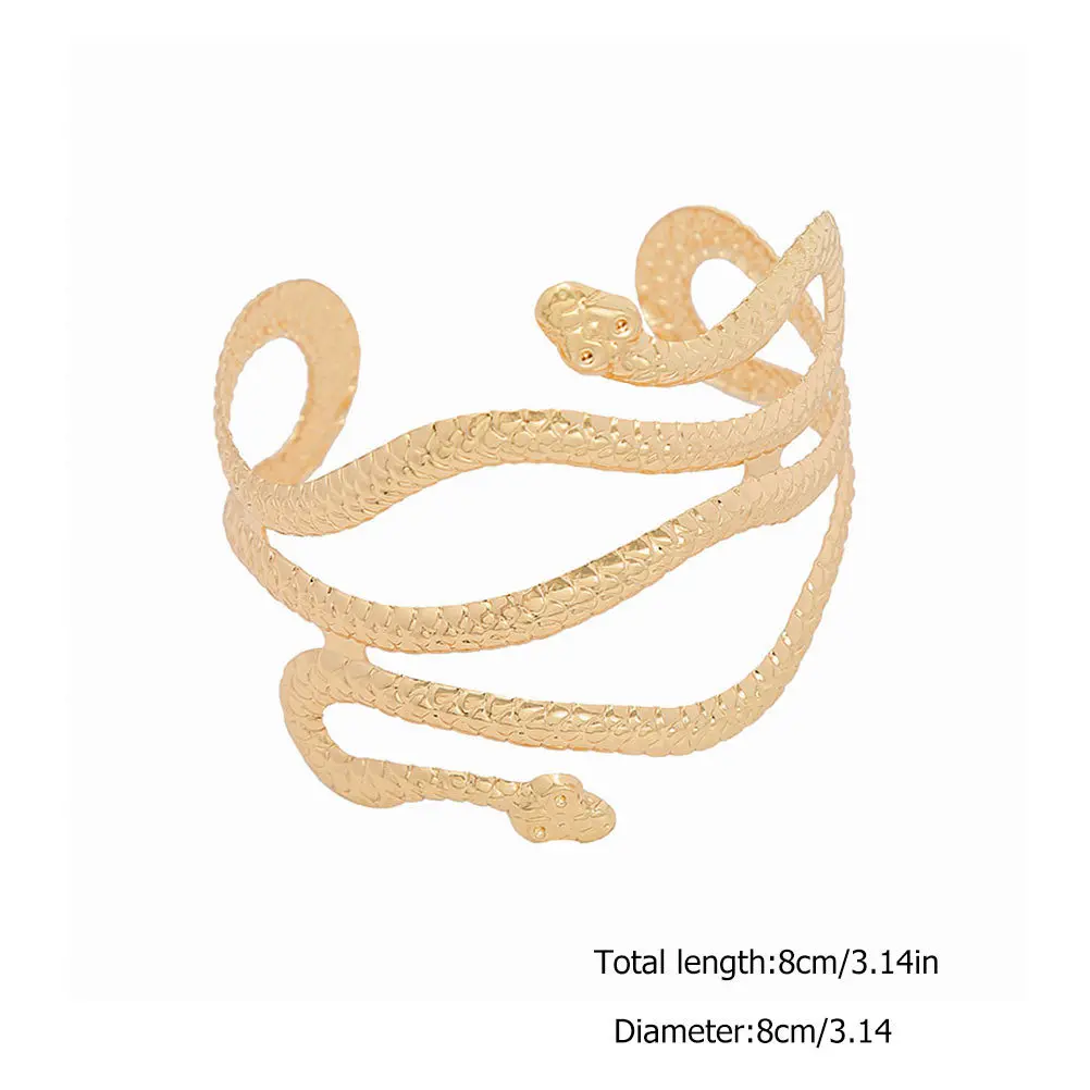 1 Stuks Metalen Armlet Punk Stijl Serpentine Ontwerp Mode Arm Sieraden Overdrijvende Metalen Armband Decoratie Vrouw Armlet