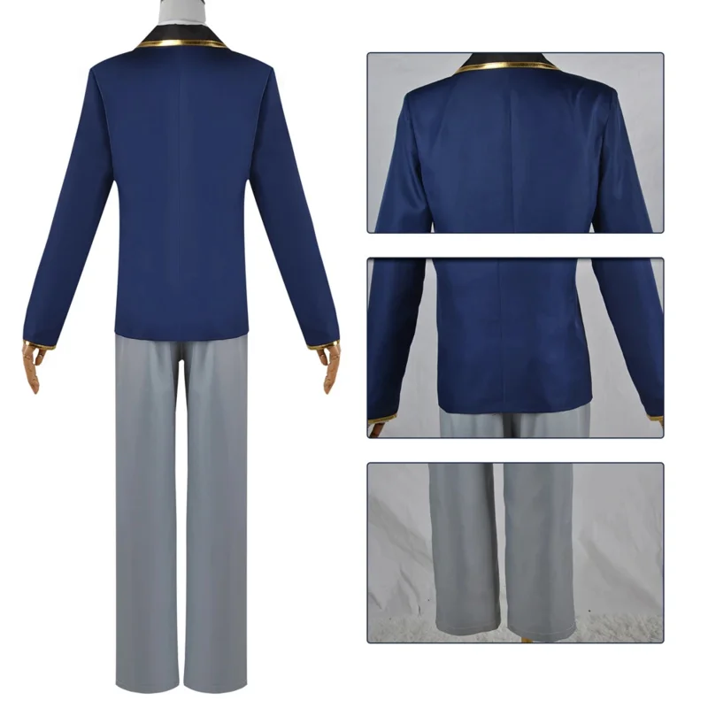 Aqua Cosplay Oshi No Ko disfraz peluca Anime Hoshino Akuamarin Cosplay uniforme de escuela secundaria traje para niños, trajes de Halloween para hombres, zapatos