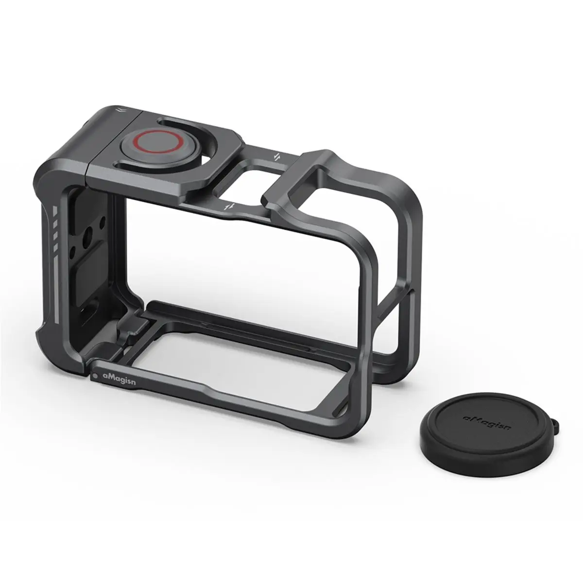 A72U  Metal Camera Cage Protective Case with Buttons with Lens Cap for Action 5 Pro /4/3 Action Camera Accessories