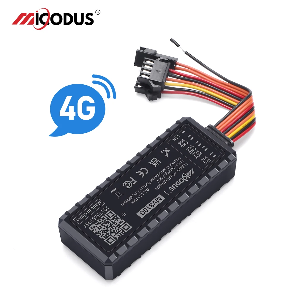 4G Car Tracking Device Door Sensor Engine Cut Off Vehicle GPS Tracker MiCODUS MV810G SOS Voice Monitor Fleet GPS Locator