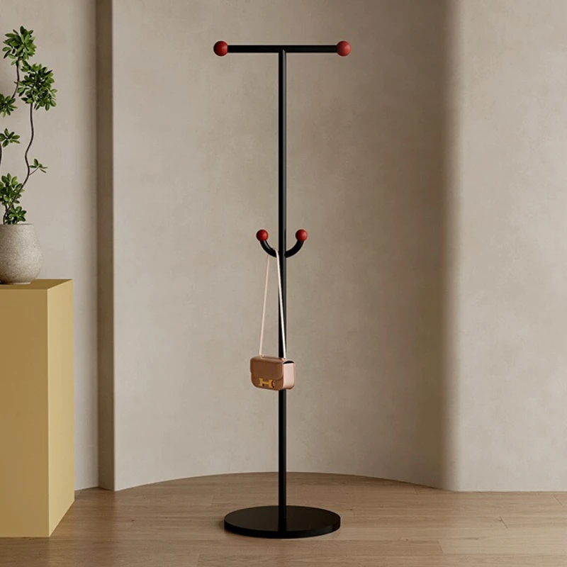 

Carbon Steel French Coat Rack Cream Style Floor Standing Hanger Lightweight Luxury Clothes Stand Italian Minimalist Bag Holder